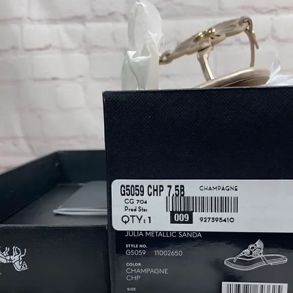 7.5 COACH JULIA SANDALS in champagne (nib) - Picture 9 of 9